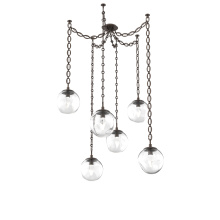 Hammerton SNB0066-06-FB-GC-CH2-L3 - Aster LED Multi Light Pendant Multi Port Canopy Flat Bronze
