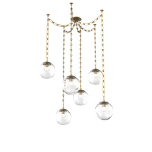 Hammerton SNB0066-06-GB-FC-CH3-L1 - Aster LED Multi Light Pendant Multi Port Canopy Gilded Brass