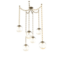 Hammerton SNB0066-06-GB-GA-CH2-L3 - Aster LED Multi Light Pendant Multi Port Canopy Gilded Brass