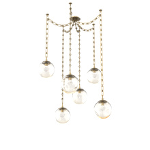 Hammerton SNB0066-06-GB-ZA-CH3-L1 - Aster LED Multi Light Pendant Multi Port Canopy Gilded Brass