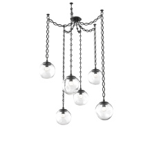 Hammerton SNB0066-06-MB-FC-CH2-L1 - Aster Round 6pc Swag Multi-Pendant Chain (LED)