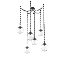Hammerton SNB0066-06-MB-FC-CH3-L3 - Aster LED Multi Light Pendant Multi Port Canopy Matte Black