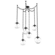 Hammerton SNB0066-06-MB-GC-CH1-L1 - Aster LED Multi Light Pendant Multi Port Canopy Matte Black