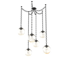 Hammerton SNB0066-06-MB-ZA-CH1-L1 - Aster LED Multi Light Pendant Multi Port Canopy Matte Black