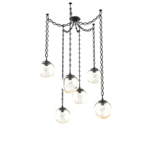 Hammerton SNB0066-06-MB-ZA-CH2-L3 - Aster LED Multi Light Pendant Multi Port Canopy Matte Black