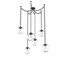 Hammerton SNB0066-06-MB-ZC-CH2-L3 - Aster LED Multi Light Pendant Multi Port Canopy Matte Black
