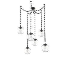 Hammerton SNB0066-06-MB-ZC-CH3-L3 - Aster LED Multi Light Pendant Multi Port Canopy Matte Black