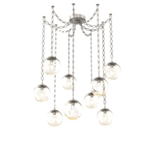 Hammerton SNB0066-09-BS-GA-CH2-L1 - Aster LED Multi Light Pendant Multi Port Canopy Beige Silver