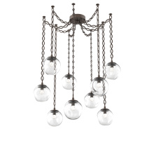 Hammerton SNB0066-09-FB-FC-CH2-L1 - Aster LED Multi Light Pendant Multi Port Canopy Flat Bronze