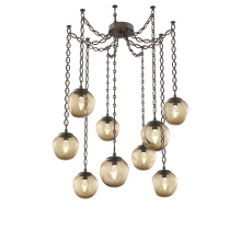 Hammerton SNB0066-09-FB-GB-CH2-L1 - Aster LED Multi Light Pendant Multi Port Canopy Flat Bronze