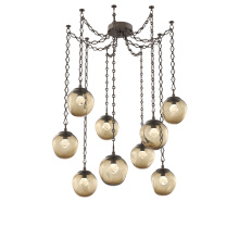 Hammerton SNB0066-09-FB-ZB-CH1-L3 - Aster LED Multi Light Pendant Multi Port Canopy Flat Bronze