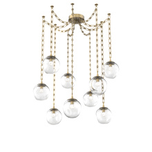 Hammerton SNB0066-09-GB-FC-CH3-L1 - Aster LED Multi Light Pendant Multi Port Canopy Gilded Brass