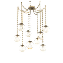 Hammerton SNB0066-09-GB-GA-CH2-L1 - Aster LED Multi Light Pendant Multi Port Canopy Gilded Brass