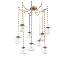 Hammerton SNB0066-09-GB-ZC-CH1-L1 - Aster LED Multi Light Pendant Multi Port Canopy Gilded Brass