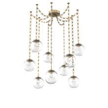 Hammerton SNB0066-09-GB-ZC-CH3-L1 - Aster LED Multi Light Pendant Multi Port Canopy Gilded Brass