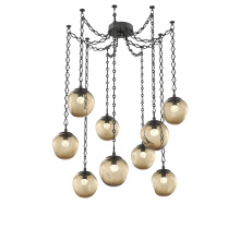 Hammerton SNB0066-09-MB-FB-CH1-L1 - Aster LED Multi Light Pendant Multi Port Canopy Matte Black