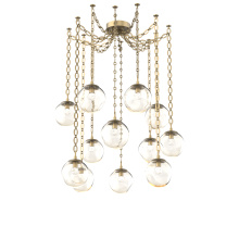 Hammerton SNB0066-12-GB-FA-CH2-L3 - Aster LED Multi Light Pendant Multi Port Canopy Gilded Brass