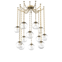 Hammerton SNB0066-12-GB-ZC-CH2-L3 - Aster LED Multi Light Pendant Multi Port Canopy Gilded Brass