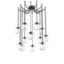 Hammerton SNB0066-12-MB-FC-CH2-L3 - Aster LED Multi Light Pendant Multi Port Canopy Matte Black