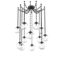 Hammerton SNB0066-12-MB-GC-CH2-L3 - Aster LED Multi Light Pendant Multi Port Canopy Matte Black