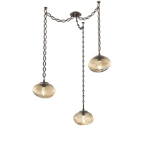Hammerton SNB0068-03-FB-GB-CH2-L1 - Nova LED Multi Light Pendant Flat Bronze