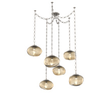 Hammerton SNB0068-06-BS-GB-CH1-L3 - Nova LED Multi Light Pendant Beige Silver