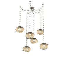 Hammerton SNB0068-06-BS-ZB-CH1-L3 - Nova LED Multi Light Pendant Beige Silver