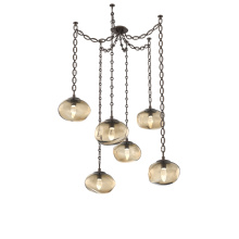 Hammerton SNB0068-06-FB-GB-CH2-L3 - Nova LED Multi Light Pendant Flat Bronze