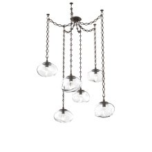 Hammerton SNB0068-06-FB-GC-CH1-L1 - Nova LED Multi Light Pendant Flat Bronze