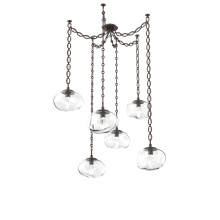 Hammerton SNB0068-06-FB-GC-CH2-L1 - Nova LED Multi Light Pendant Flat Bronze
