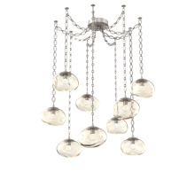Hammerton SNB0068-09-BS-FA-CH2-L3 - Nova LED Multi Light Pendant Beige Silver