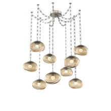 Hammerton SNB0068-09-BS-FB-CH3-L3 - Nova LED Multi Light Pendant Beige Silver