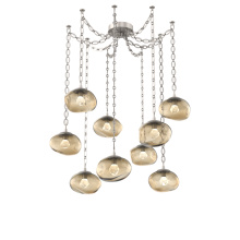 Hammerton SNB0068-09-BS-ZB-CH2-L3 - Nova LED Multi Light Pendant Beige Silver
