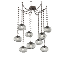 Hammerton SNB0068-09-FB-FS-CH1-L3 - Nova LED Multi Light Pendant Flat Bronze