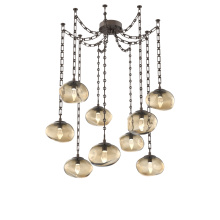 Hammerton SNB0068-09-FB-GB-CH3-L3 - Nova LED Multi Light Pendant Flat Bronze