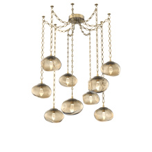 Hammerton SNB0068-09-GB-GB-CH1-L3 - Nova LED Multi Light Pendant Gilded Brass