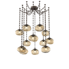 Hammerton SNB0068-12-FB-FB-CH3-L3 - Nova LED Multi Light Pendant Flat Bronze