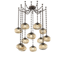 Hammerton SNB0068-12-FB-ZB-CH3-L3 - Nova LED Multi Light Pendant Flat Bronze
