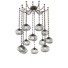 Hammerton SNB0068-12-FB-ZS-CH3-L1 - Nova LED Multi Light Pendant Flat Bronze