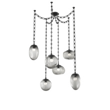 Hammerton SNB0069-06-MB-FS-CH3-L3 - Cosmos Round 6pc Swag Multi-Pendant Chain (LED)