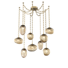 Hammerton SNB0069-09-GB-ZB-CH1-L1 - Cosmos Round 9pc Swag Multi-Pendant Chain (LED)