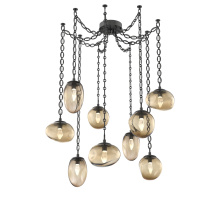 Hammerton SNB0069-09-MB-GB-CH2-L1 - Cosmos Round 9pc Swag Multi-Pendant Chain (LED)