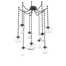 Hammerton SNB0069-09-MB-GC-CH3-L1 - Cosmos Round 9pc Swag Multi-Pendant Chain (LED)