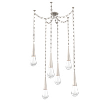 Hammerton SNB0078-06-BS-C-CH3-L3 - Raindrop Multi Light Pendant Beige Silver