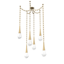 Hammerton SNB0078-06-GB-C-CH3-L1 - Raindrop Multi Light Pendant Gilded Brass