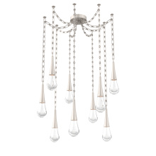 Hammerton SNB0078-09-BS-C-CH3-L3 - Raindrop Multi Light Pendant Beige Silver