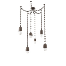 Hammerton SNB0079-06-FB-PC-CH1-L1 - Pebble Multi Light Pendant Flat Bronze