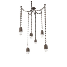 Hammerton SNB0079-06-FB-PC-CH2-L1 - Pebble Multi Light Pendant Flat Bronze