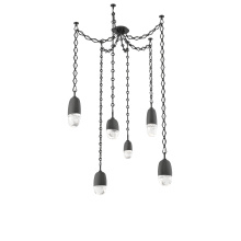 Hammerton SNB0079-06-MB-PC-CH1-L3 - Pebble Multi Light Pendant Matte Black