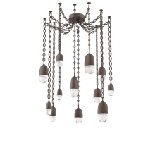 Hammerton SNB0079-12-FB-PC-CH2-L3 - Pebble Multi Light Pendant Flat Bronze